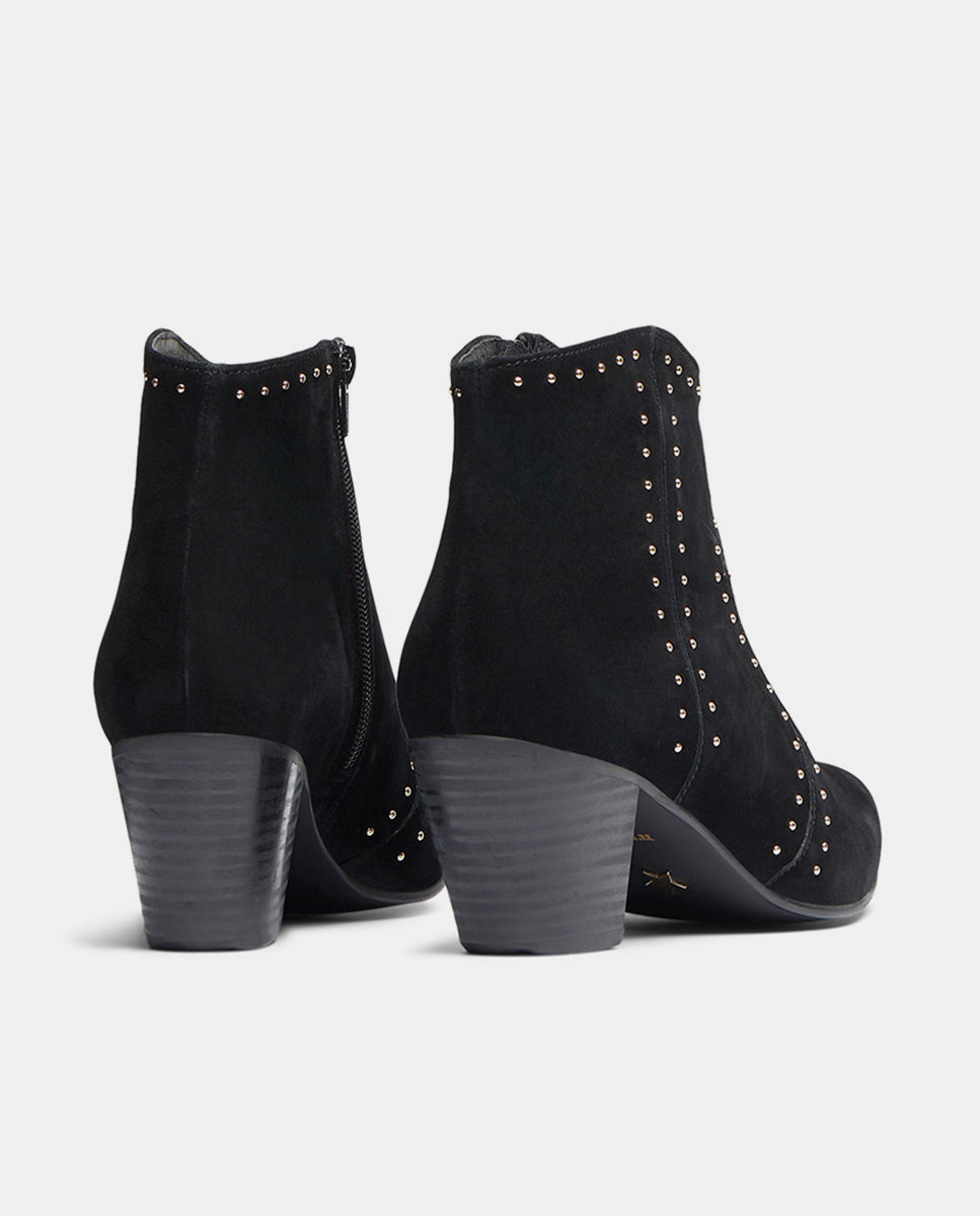 botin tachuelas negro ante