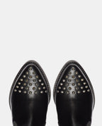 botin mujer tachas negro plano tachuelas