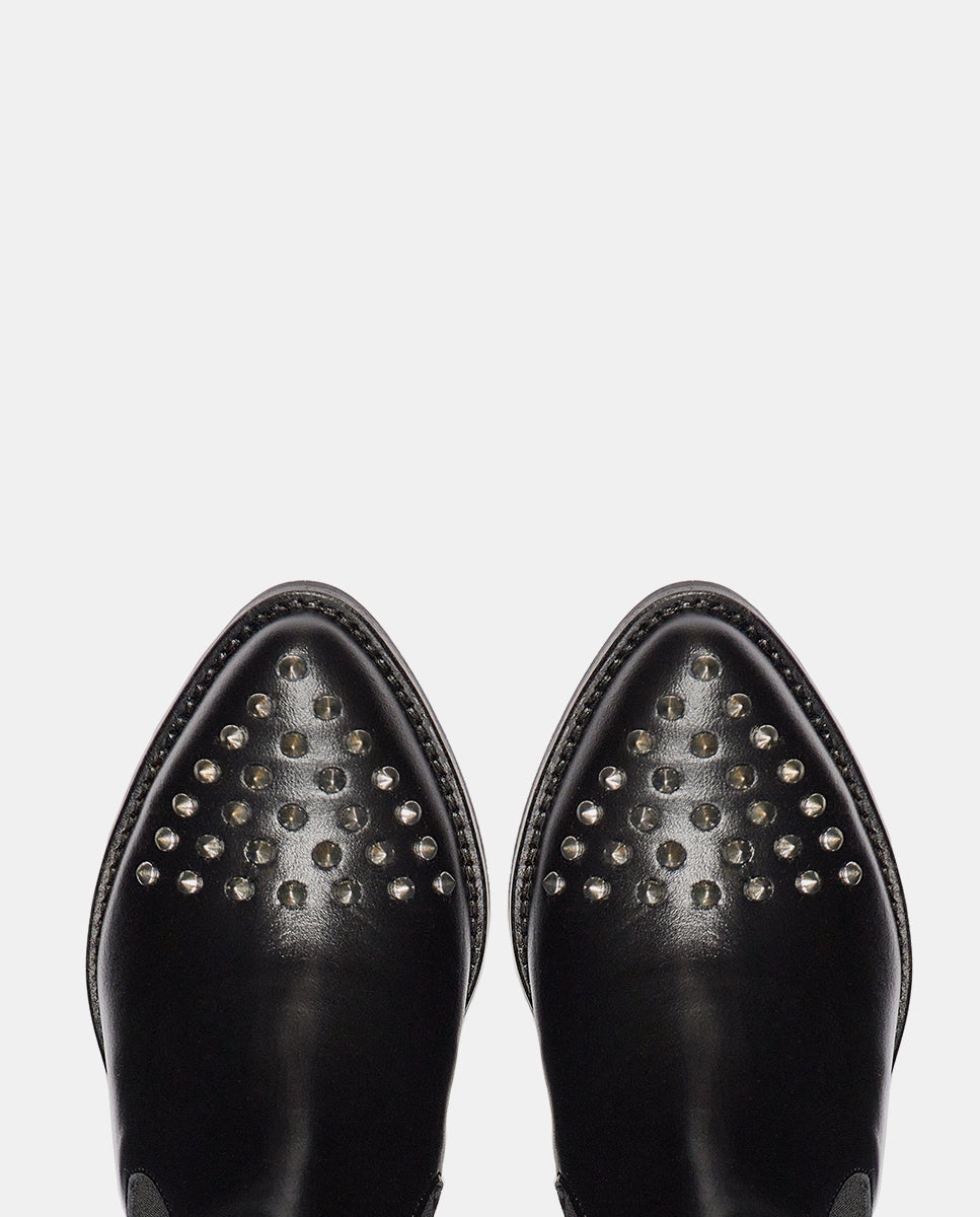botin mujer tachas negro plano tachuelas