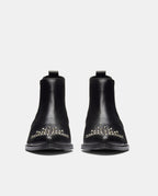 botin tachas negro plano tachuelas