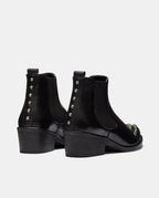 botin tachas negro plano