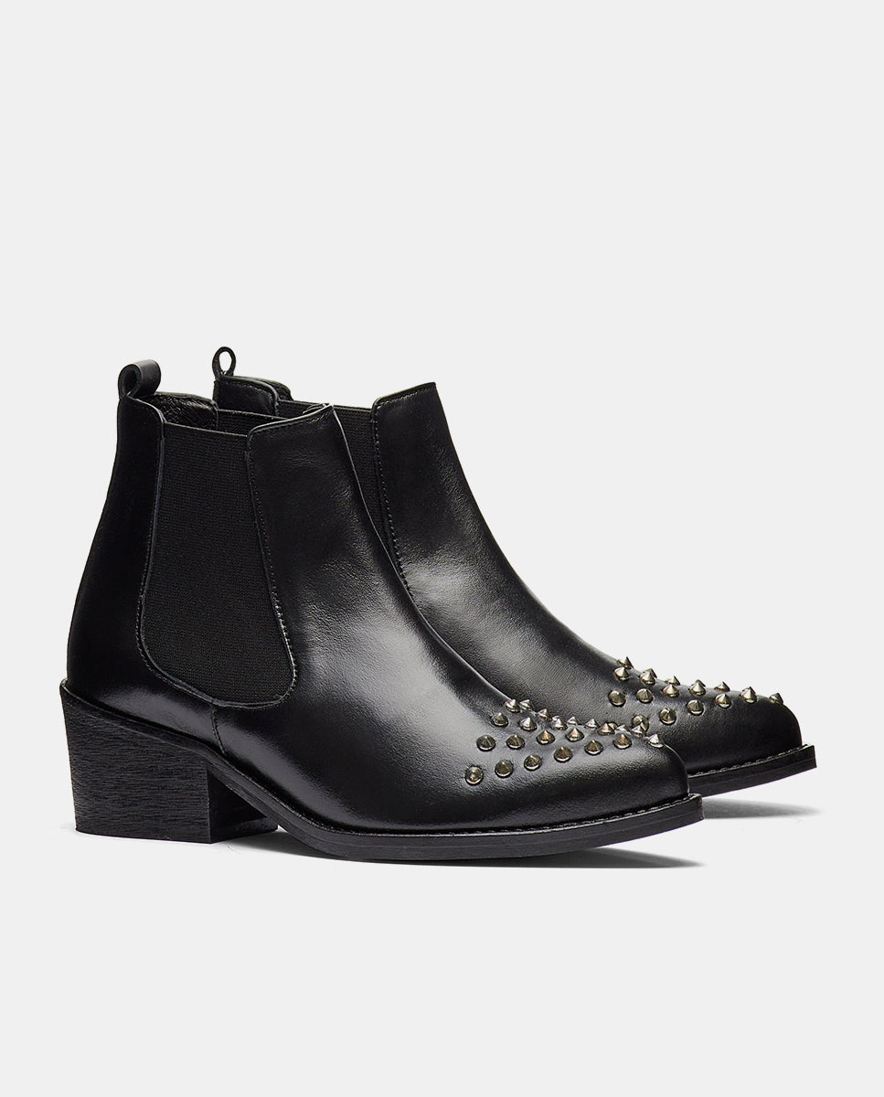 botin tachas negro