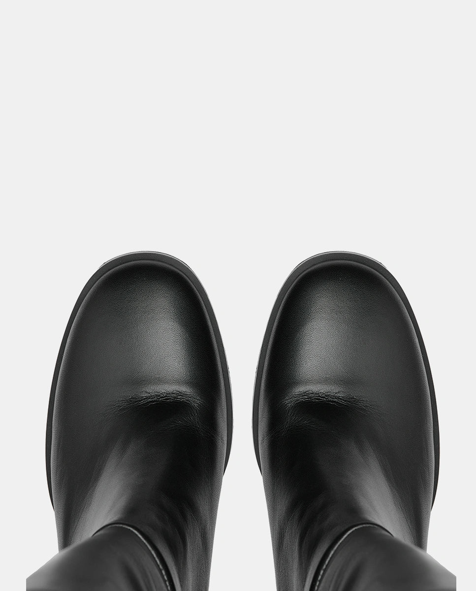 botas caña alta negras mujer