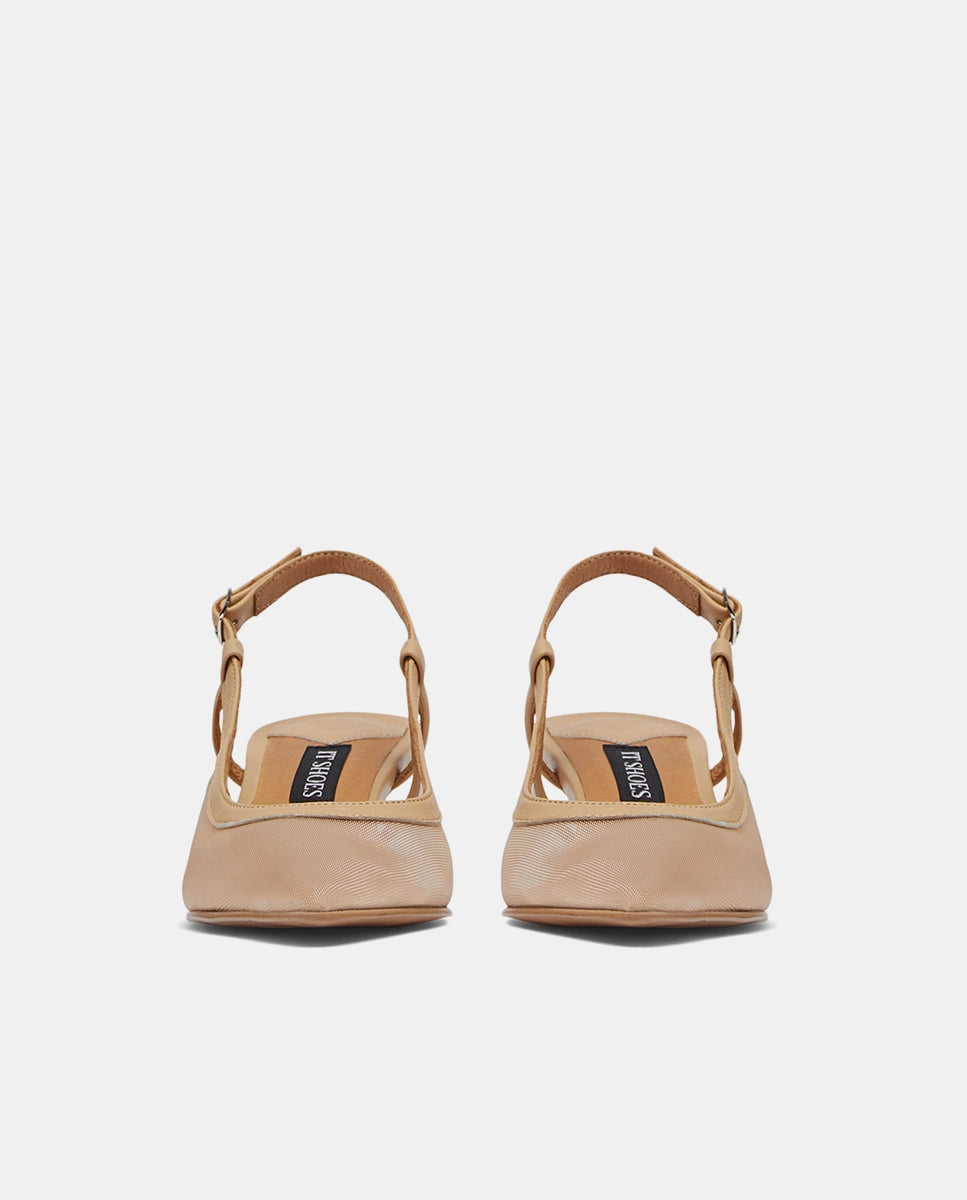 sandalias con tacón en piel nude y semitransparentes