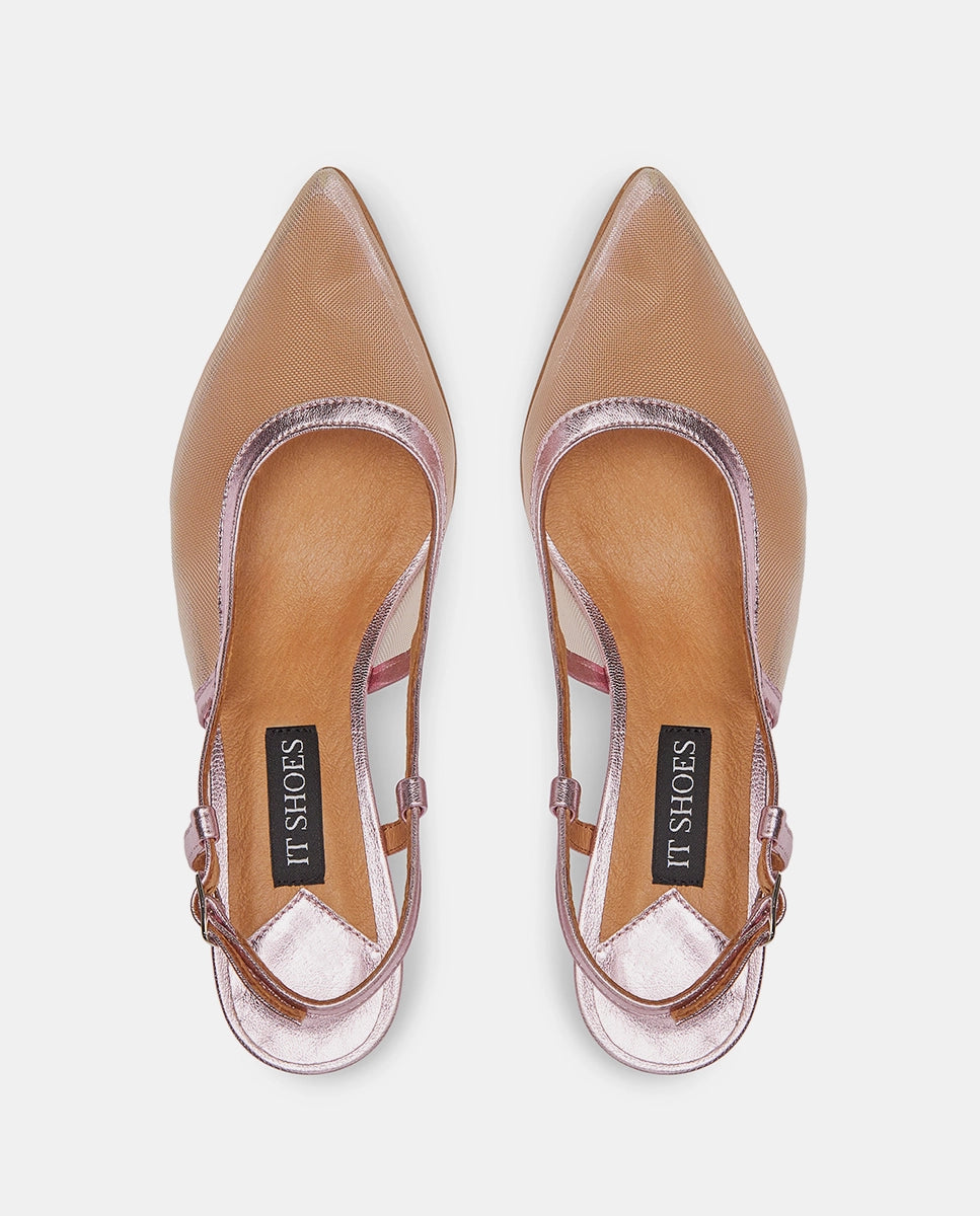 sandalias con punta semitransparente rosas