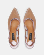 sandalias con punta semitransparente rosas