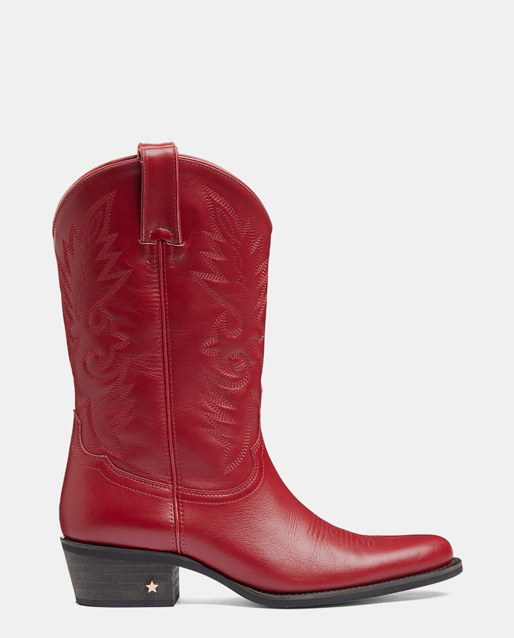 bota cowboy burdeos mujer