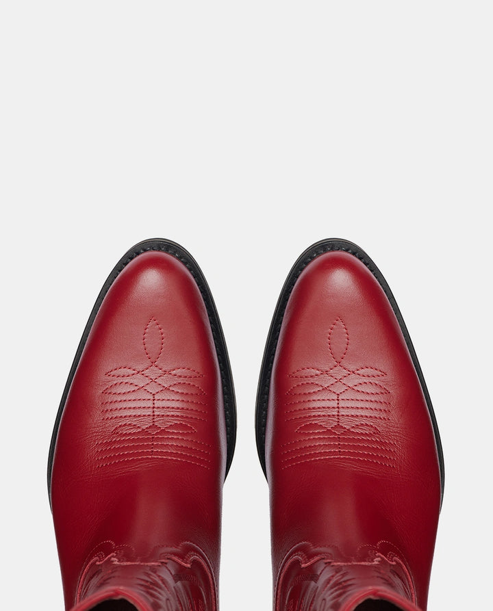 bota cowboy burdeos mujer