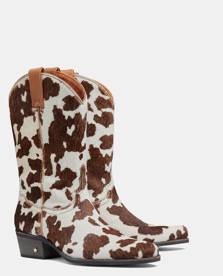 botas vaca print mujer