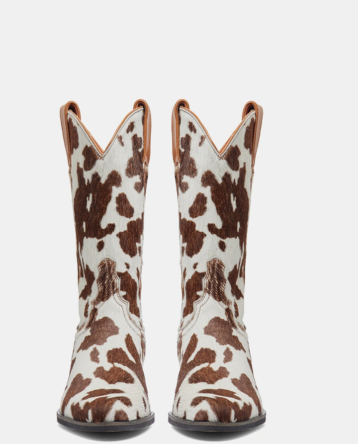 botas vaca print mujer