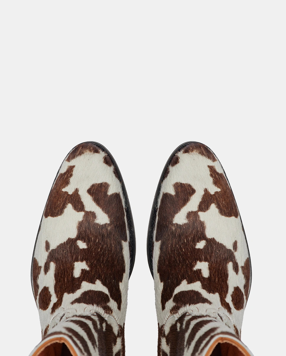 botas vaca print mujer