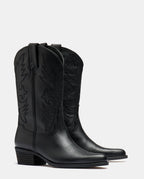 Botas cowboy negras media caña