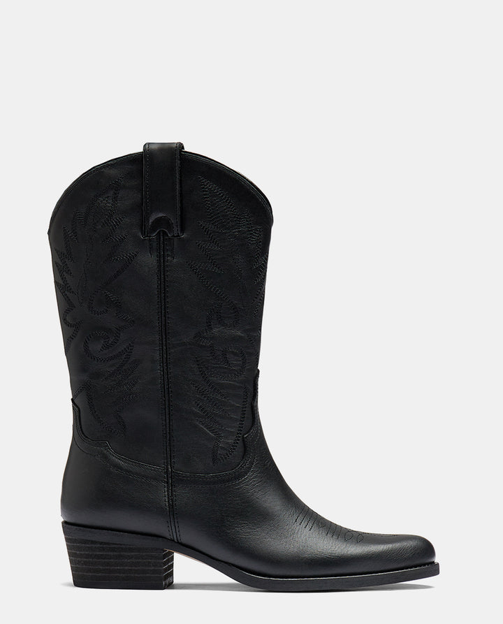 Bota Cowboy Negra Mujer Media Caña – ITSHOES