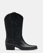 Bota cowboy negra media caña