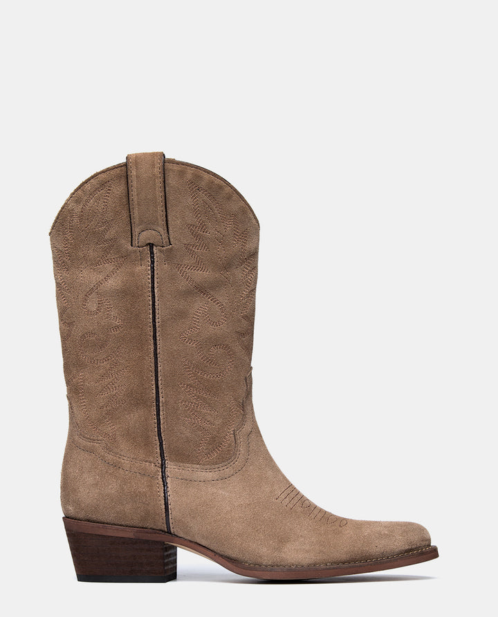 Taupe Suede Cowboy Boots It Silvana – ITSHOES