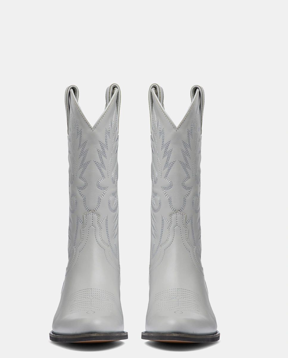 botas de caña media cowboy gris claro para mujer