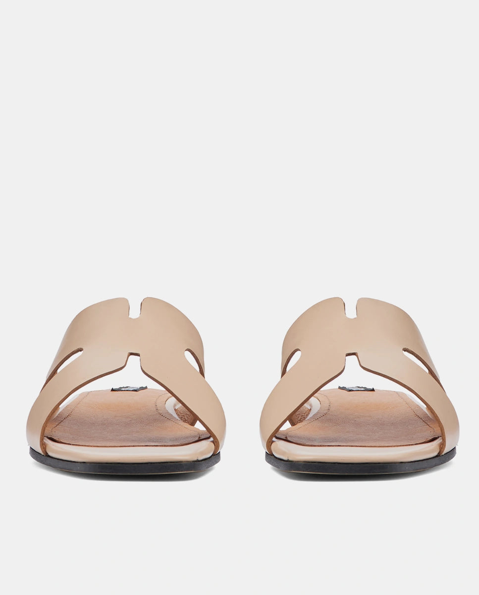 sandalias planas nude para mujer