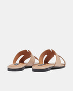 sandalias planas nude para mujer