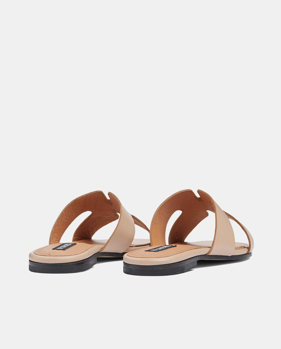 sandalias planas nude para mujer