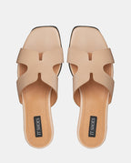sandalias planas nude para mujer