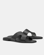 sandalias planas negras para mujer