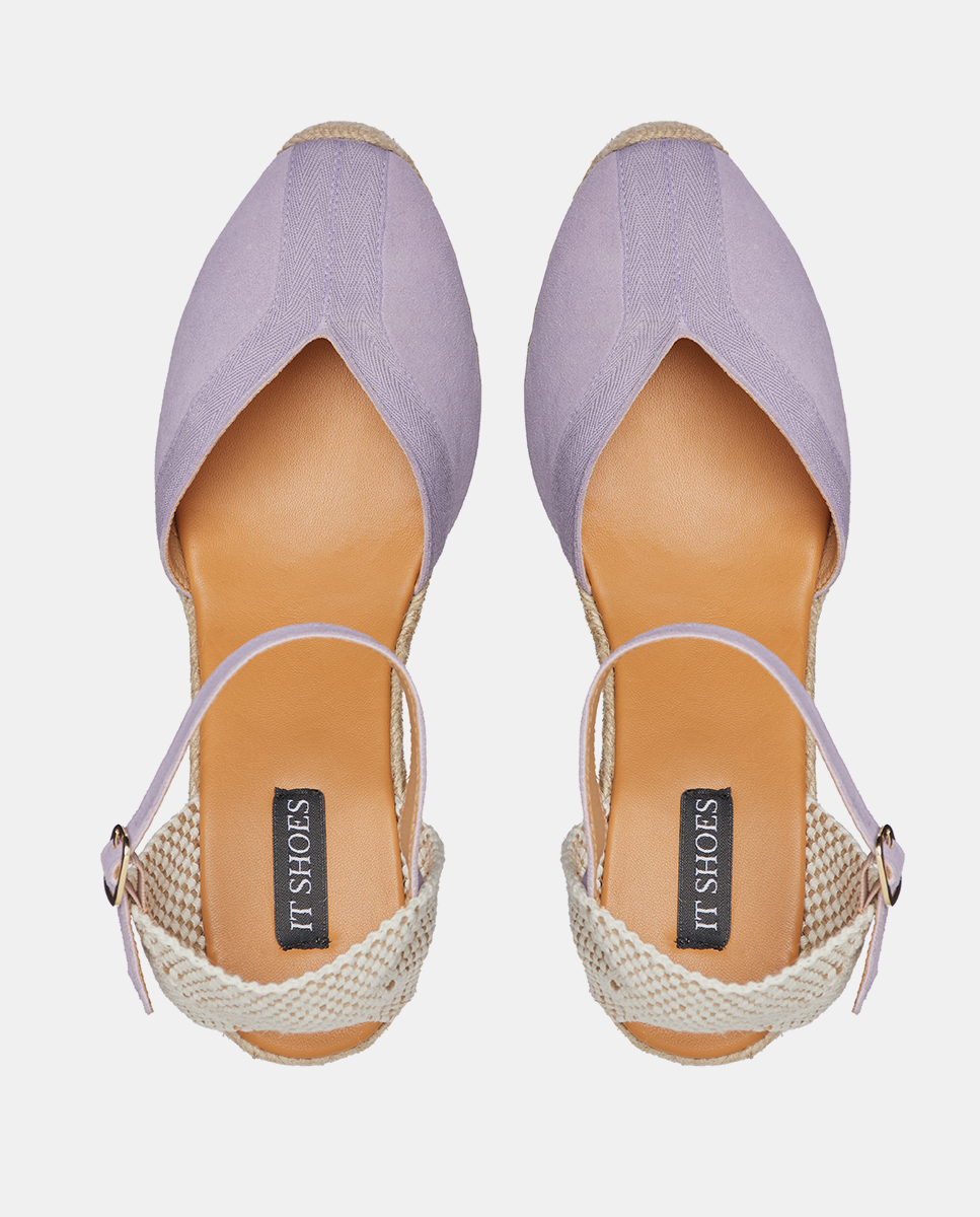 cuña alpargata color lila para mujer