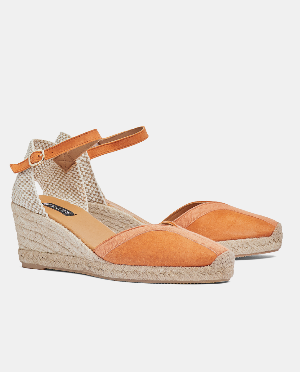 cuña alpargata color naranja para mujer