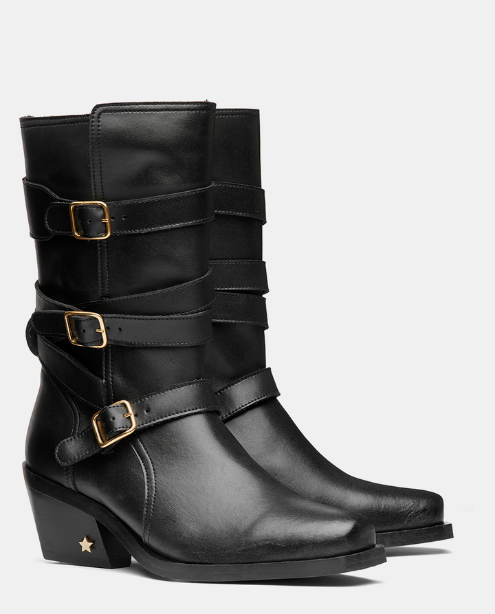 Botas Moteras Hebillas Negras Mujer IT SUE BLACK – ITSHOES