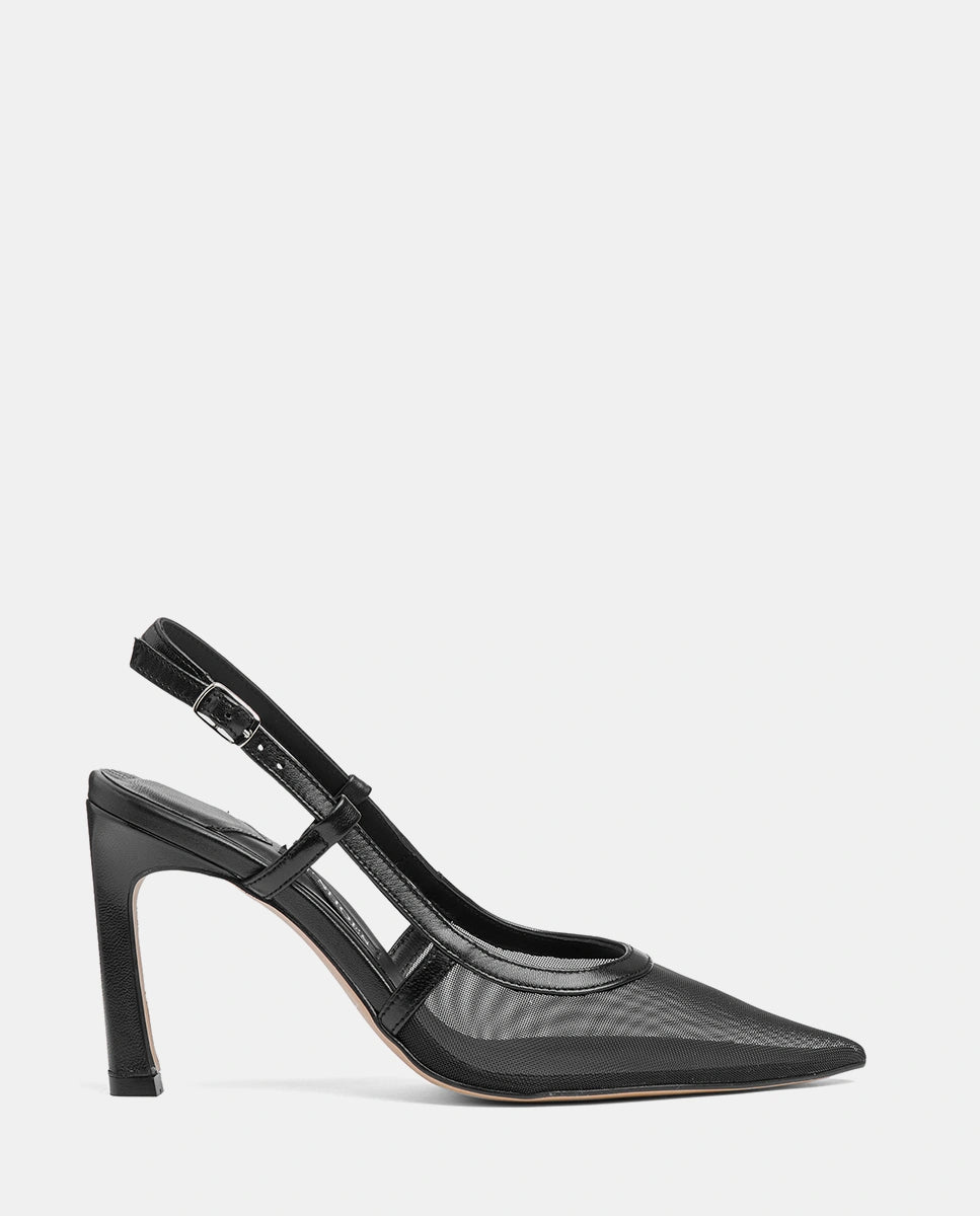 zapatos negros transparentes con tacón