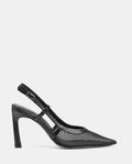 zapatos negros transparentes con tacón