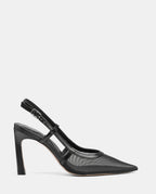 zapatos negros transparentes con tacón