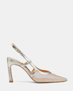 zapatos transparentes color champán con tacón