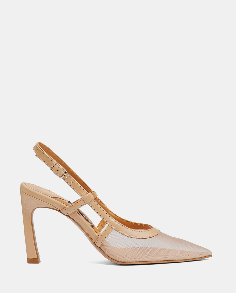 zapatos transparentes nude con tacón