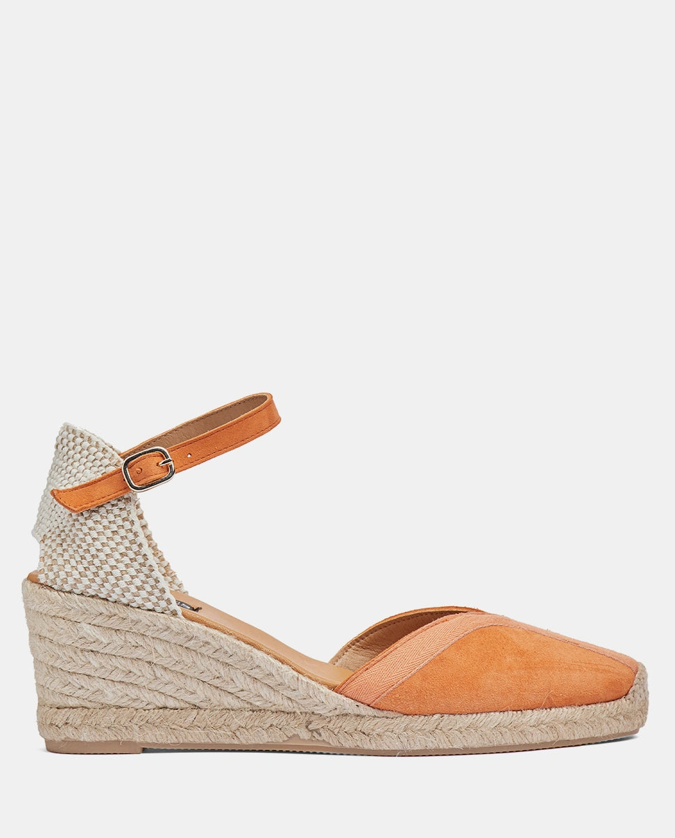 cuña alpargata color naranja para mujer