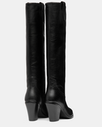 trasera botas negras caña alta tacon mujer